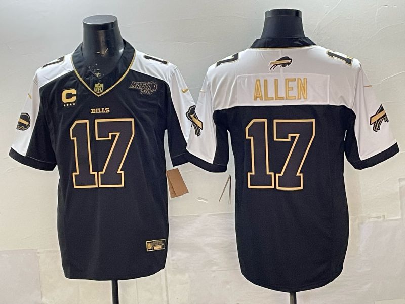 Men 2026 Buffalo Bills #17 Allen black gold three generations Nike Limited NFL Jersey style 003